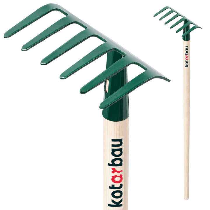 KOTARBAU® Gartenrechen mit 6 Zinken aus Stahl Gartenwerkzeug 109x1000mm, 109x1000mm