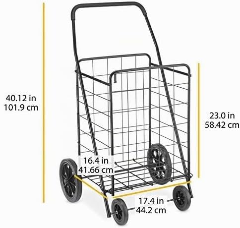 Whitmor 6318-2678 Deluxe Mehrzweck-Rollwagen, Schwarz, Extra Large, Deluxe