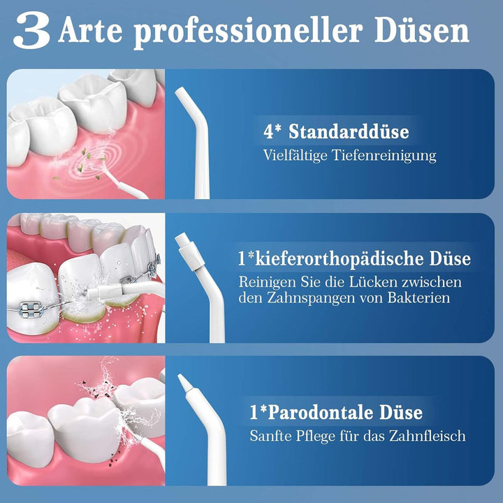 SURFOU Munddusche Kabellos Water Flosser for Teeth, Elektrische Zahndusche Wasser Zahnreiniger, Oral