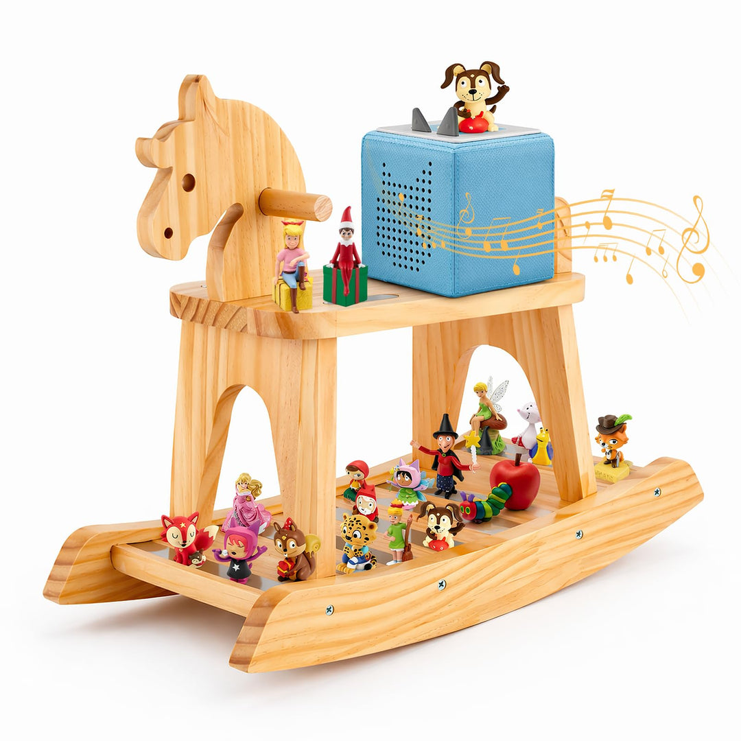 Tonie Regal im Schaukelpferd-Design, Standregal für Toniebox & Figuren, Zubehör für Toniebox 1 & 2 S