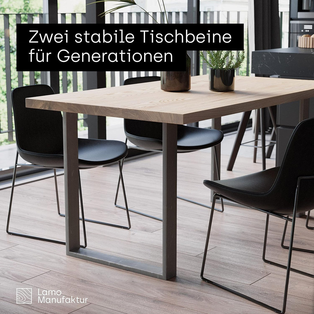 LAMO Manufaktur Tischbeine für Schreibtisch Esstisch, Simple Medium, Vierkantprofil 60x30 mm, Tischg