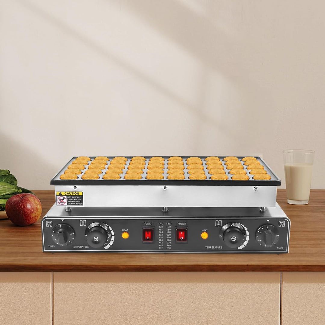 Pancake Maschine, Elektrischer Poffertjes Maker mit 50 Löcher Pfannkuchenpfanne Pfannkuchen Maschine