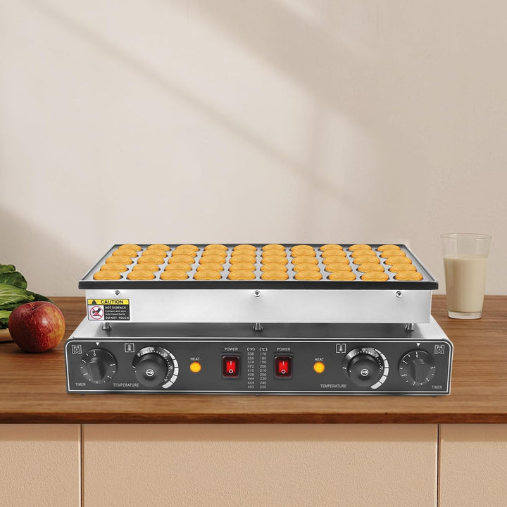 Pancake Maschine, Elektrischer Poffertjes Maker mit 50 Löcher Pfannkuchenpfanne Pfannkuchen Maschine