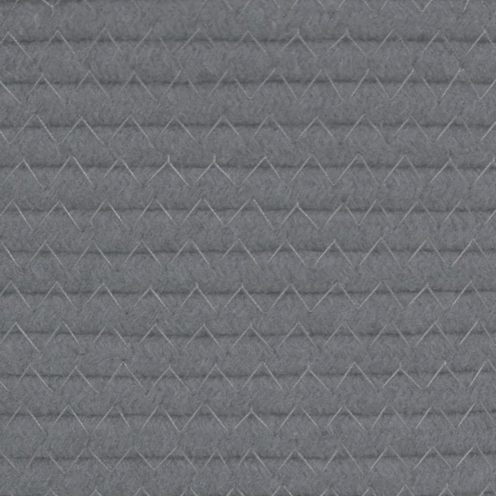 vidaXL Aufbewahrungskörbe 2 Stück Grau und Weiss Ø28x28 cm aus Baumwolle Grau 28 x 28 cm, Grau 28 x