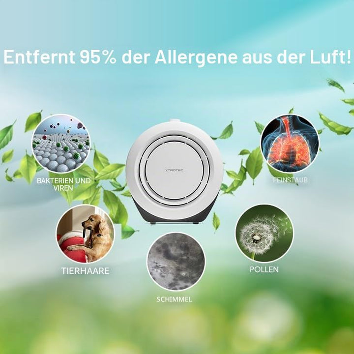 TROTEC Luftreiniger AirgoClean 10 E – HEPA Filter für Allergiker – Räume bis 16 m² /40 m³, Gebläsest