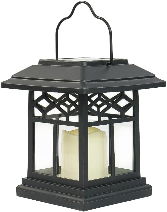 Festive Lights 2-in-1 LED Solarleuchte Garten mit Flammeneffekt Laterne Flackernde Flamme Solar Gart