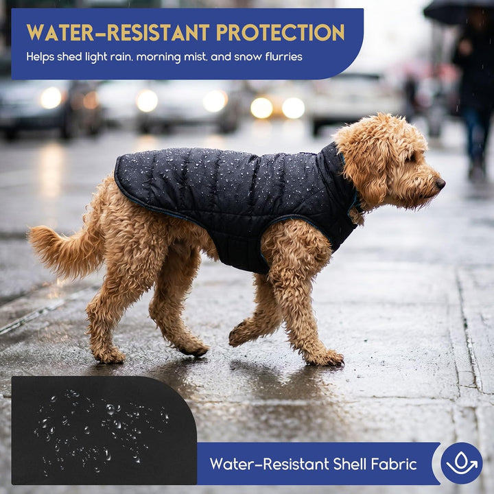 ASENKU Hundemantel für Grosse Hunde 2XL,Warme Hundemantel Winter, Fleece Hundejacke Reversible wasse