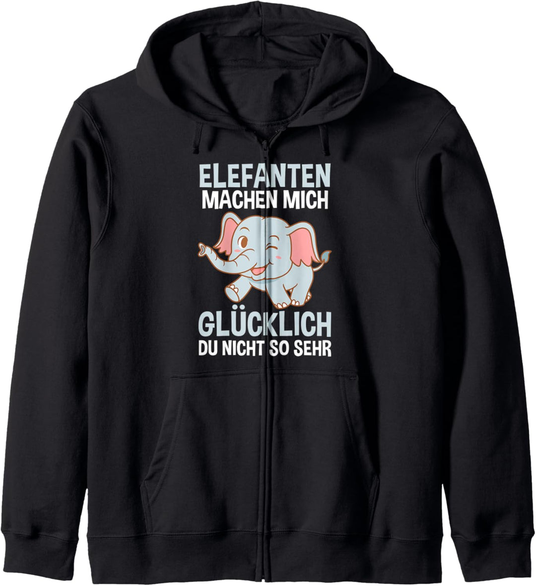 Elefanten machen mich glücklich Kapuzenjacke