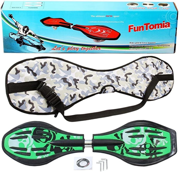 FunTomia Waveboard Original ABEC9 Kugellager inkl. Tasche - Bis 120kg - (Verschiedene Farbdesigns) G