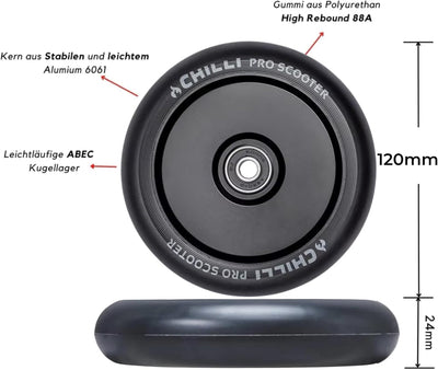Chilli Pro Scooter Hollowcore Stunt-Scooter Rolle 120mm I Trick I Tret I Roller I Wheel I Abec 9 Kug