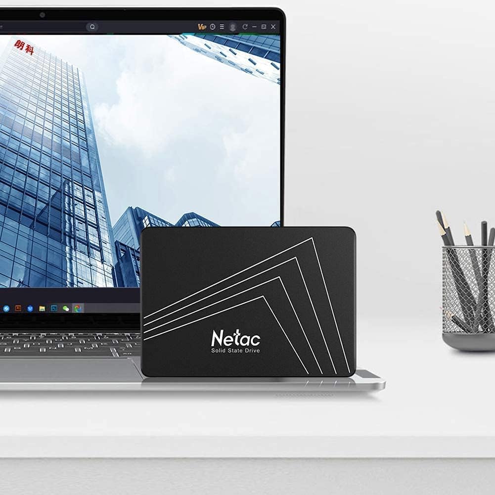 Netac SSD 120GB, SSD Festplatte Intern Sata 3.0 2,5 Zoll für Laptop, PC, Desktop, (N530S, Schwarz, 3