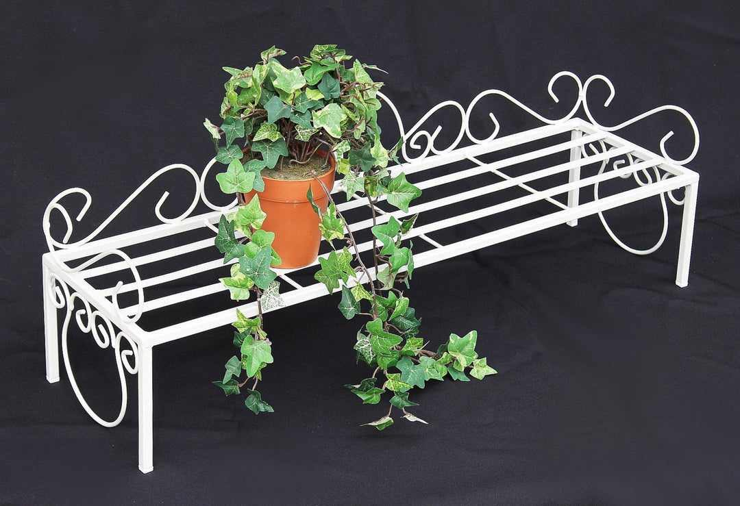 DanDiBo Blumenbank Metall Weiss 75 cm Blumenständer Mi Blumenregal Blumentreppe Pflanzentreppe Blume