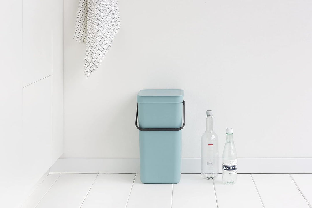Brabantia Sort & Go Einbaubehälter, Plastik, Minzgrün, 16L Mint 16 Liter Mülleimer, Mint 16 Liter Mü