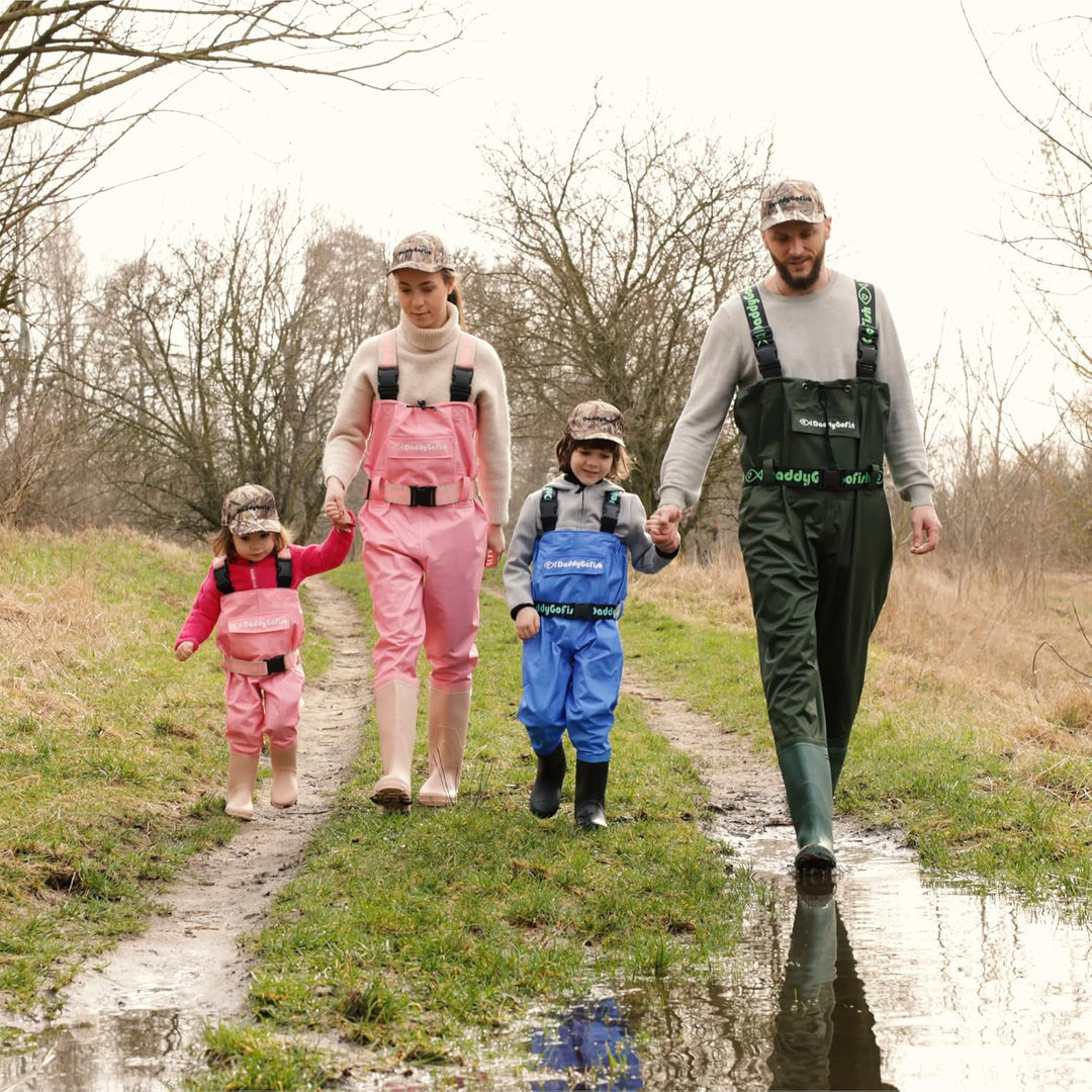 DaddyGoFish Wathose für Kinder – wasserdichte Angel- und Jagdausrüstung, Bass Duck Tributary – isoli