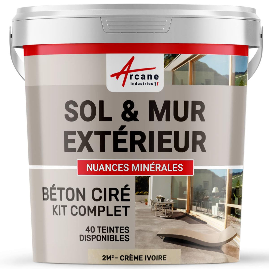 Komplettset – Béton Ciré extérieur – Arbeitsplatte – Feinputz/Sichtbeton. kit 2 m² Creme Ivoire, kit