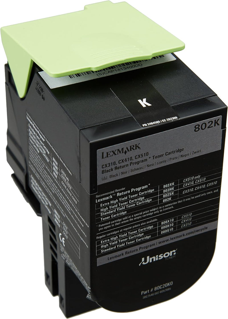 Lexmark 80C20K0 Return Program Toner Cartridge, schwarz Schwarz One size, Schwarz One size