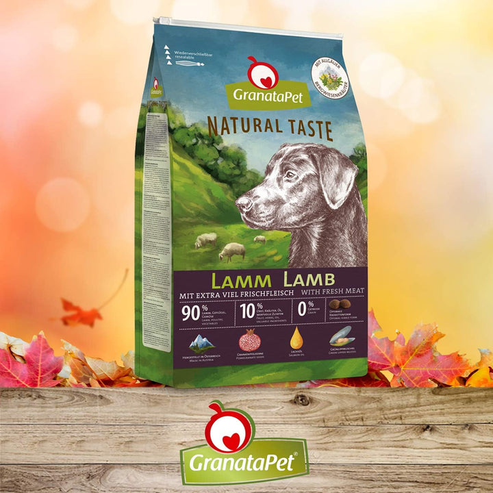 GranataPet Natural Taste Lamm, 12 kg, Trockenfutter für Hunde, Hundefutter ohne Getreide & ohne Zuck