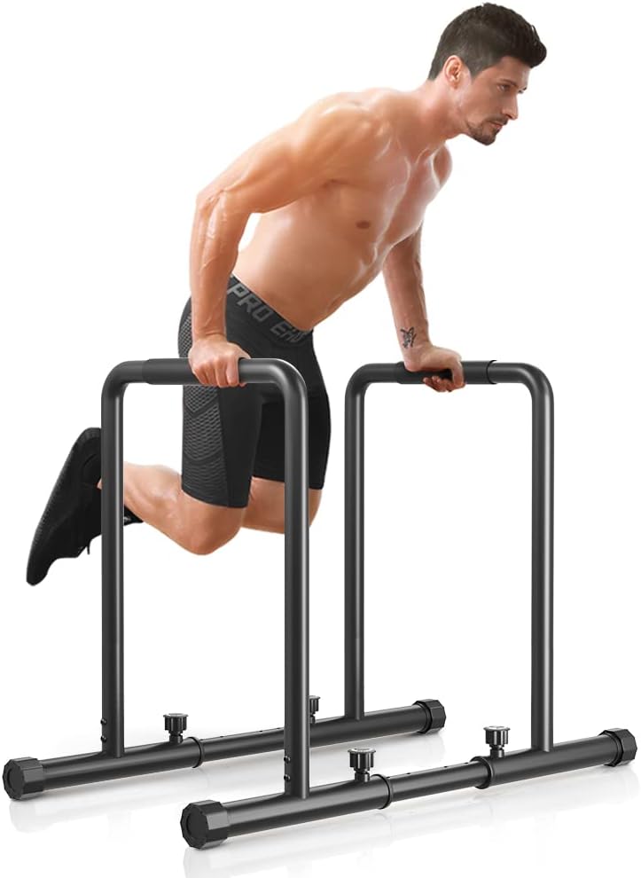 Yoleo Verstellbare Dip Barren – 500 kg Dip-Station, tragbar, funktional, Fitness-Bar mit Sicherheits