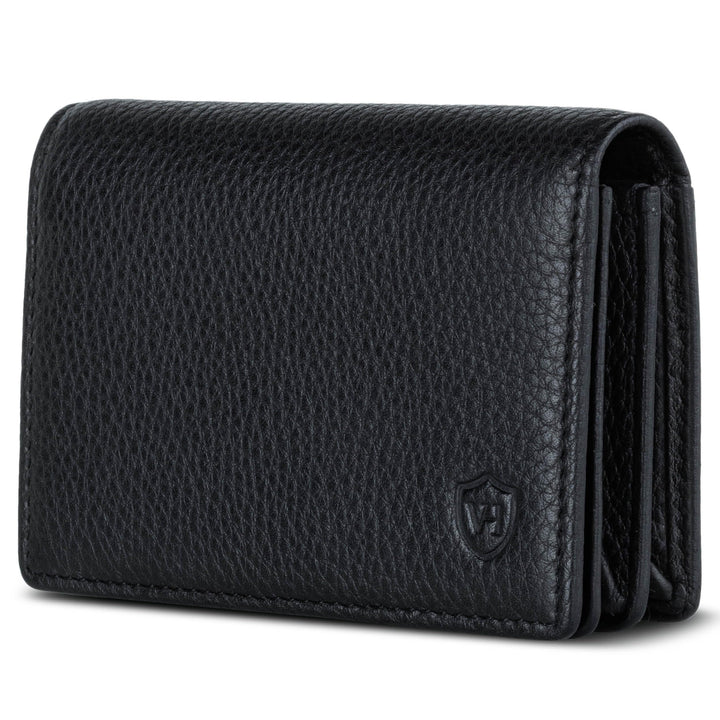 VON HEESEN® Visitenkartenetui Leder mit RFID-Schutz - Platz für 50 Visitenkarten - 6 Fächer - Visite