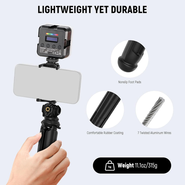 NEEWER Handy Stativ Mini Tripod Flexible mit Fernbedienung, Halterung Smartphone Vlog Selfie Stock,