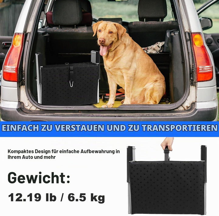 Hundetreppe Auto Klappbar- Hundetreppen Grosse Hunde [bis 113kg] - Gelenkschonende Einstiegshilfe Hu