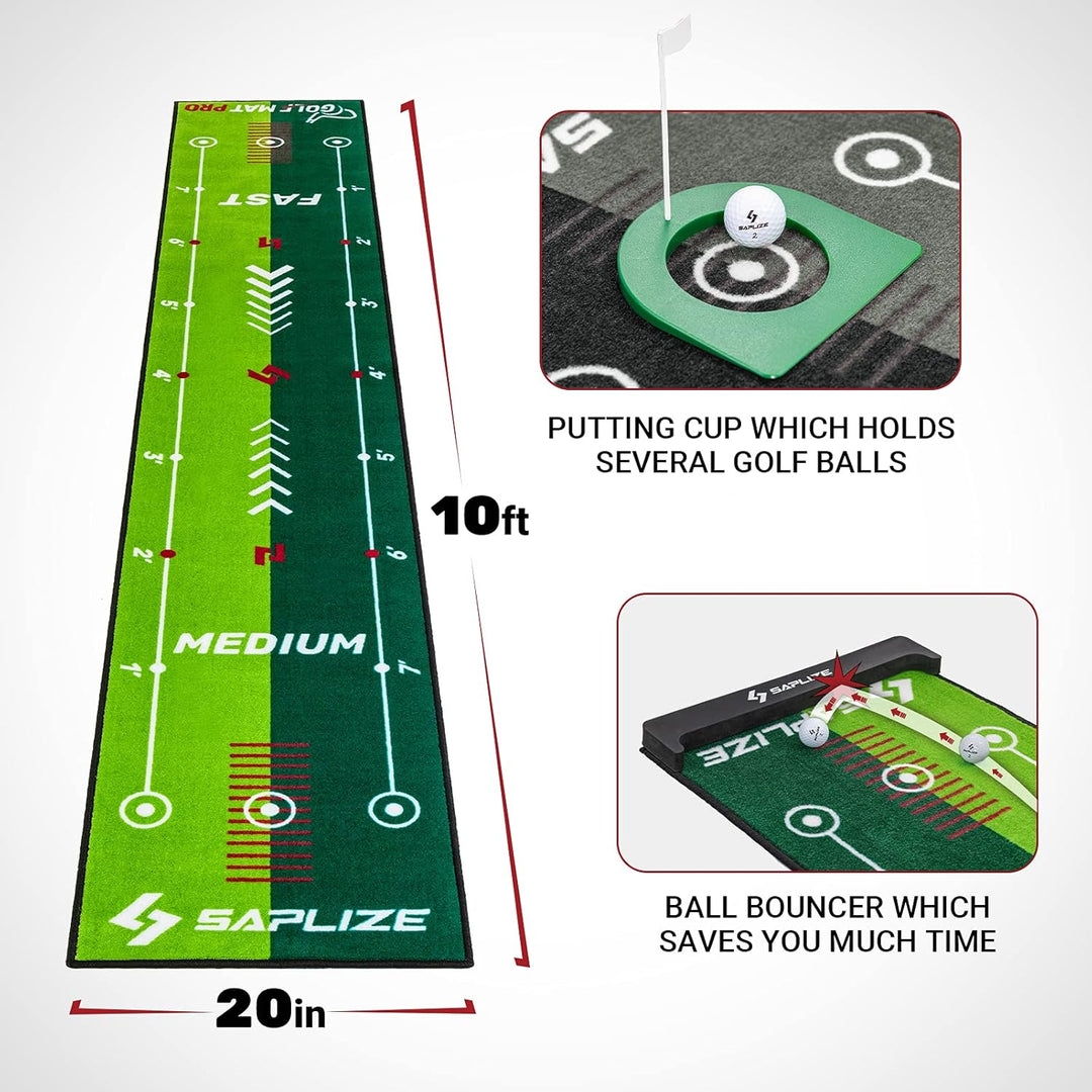 SAPLIZE Golf Putting Matte, Optionen von Bundle A (Trajectory Tracing, mit Mehreren Trainingsmodi) o
