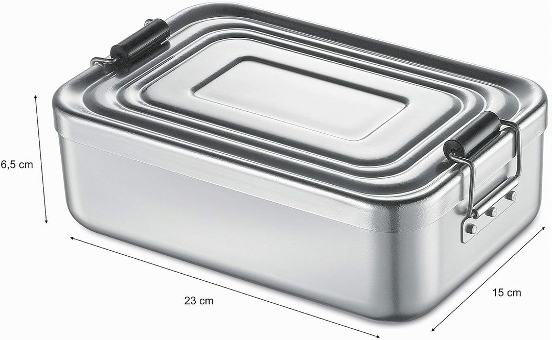 Küchenprofi Lunchbox Gross aus Aluminium in der Farbe Silber, Masse: 23cm x 15cm x 7cm, 10 0147 24 2
