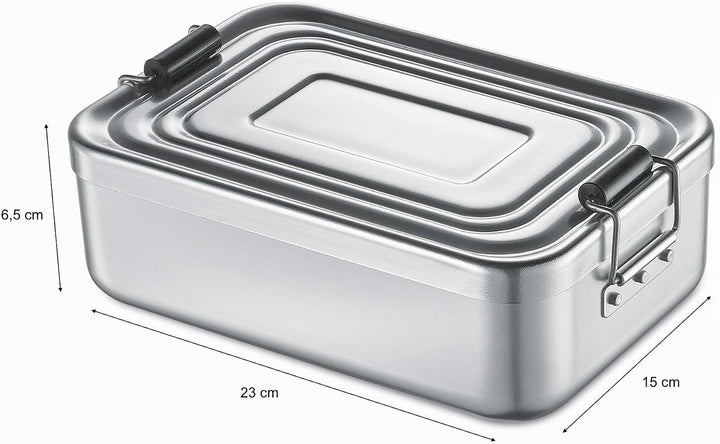 Küchenprofi Lunchbox Gross aus Aluminium in der Farbe Silber, Masse: 23cm x 15cm x 7cm, 10 0147 24 2