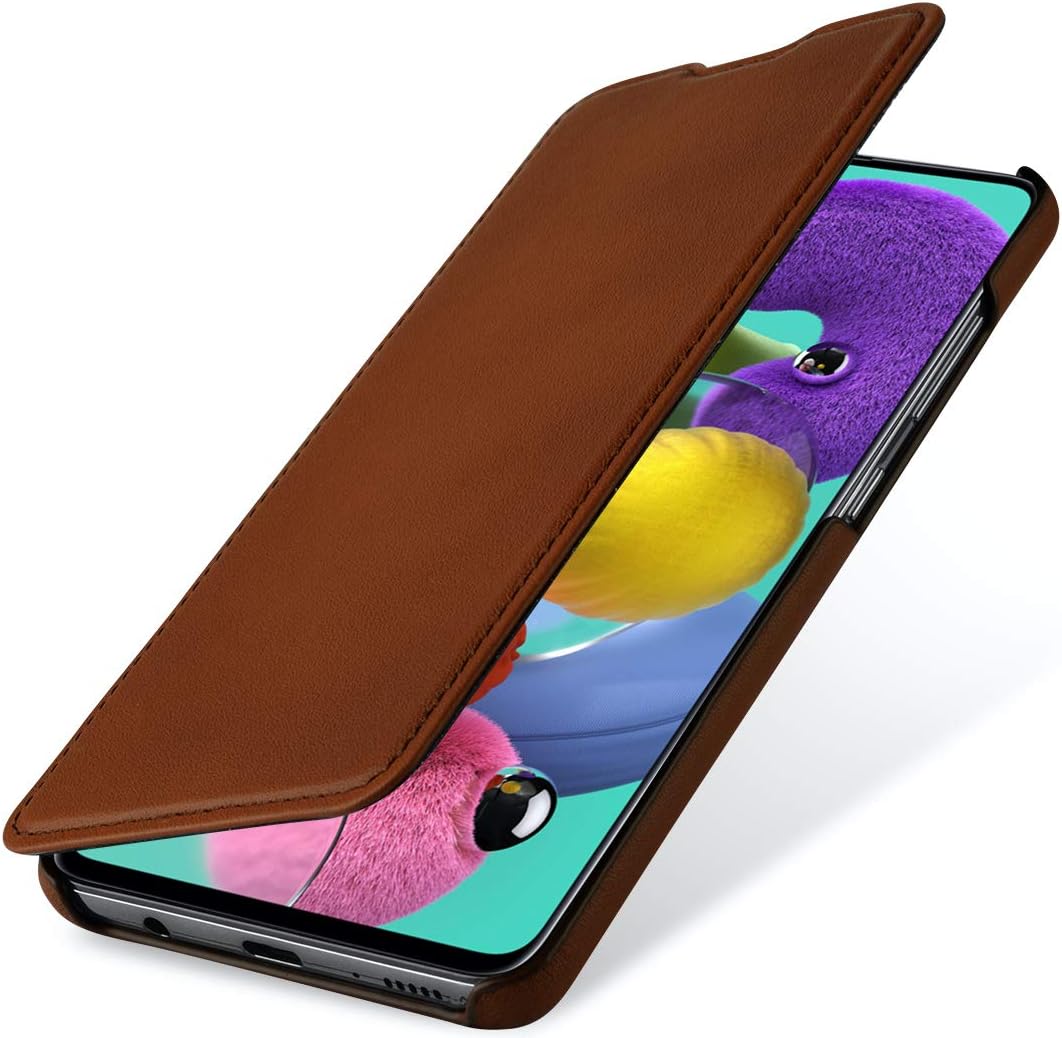STILGUT Book Case kompatibel mit Samsung Galaxy A51 Hülle aus Leder zum Klappen, Klapphülle, Handyhü