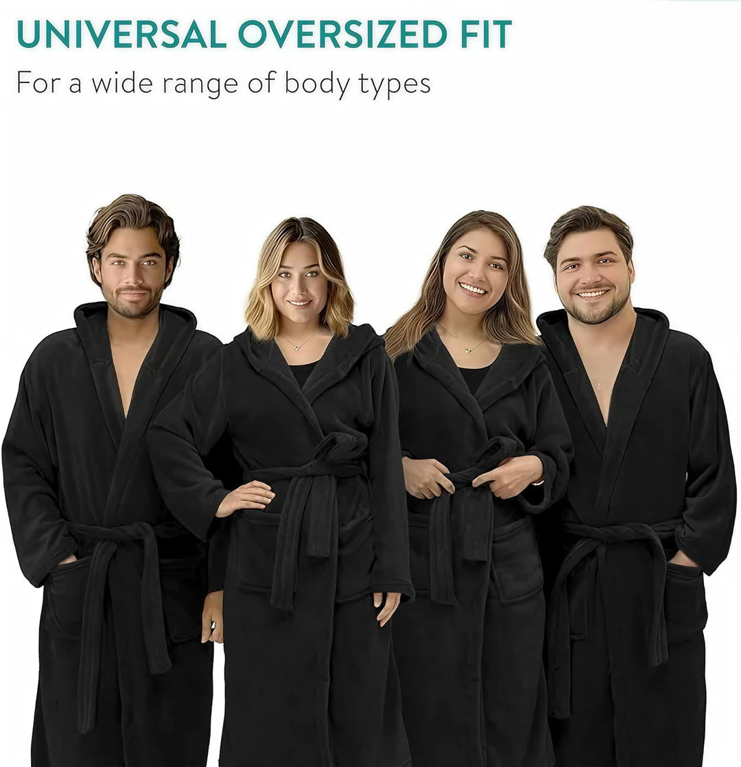 HOMELEVEL Bademantel Morgenmantel Unisex - kuschelweicher Reisebademantel Saunamantel - Mikrofaser M