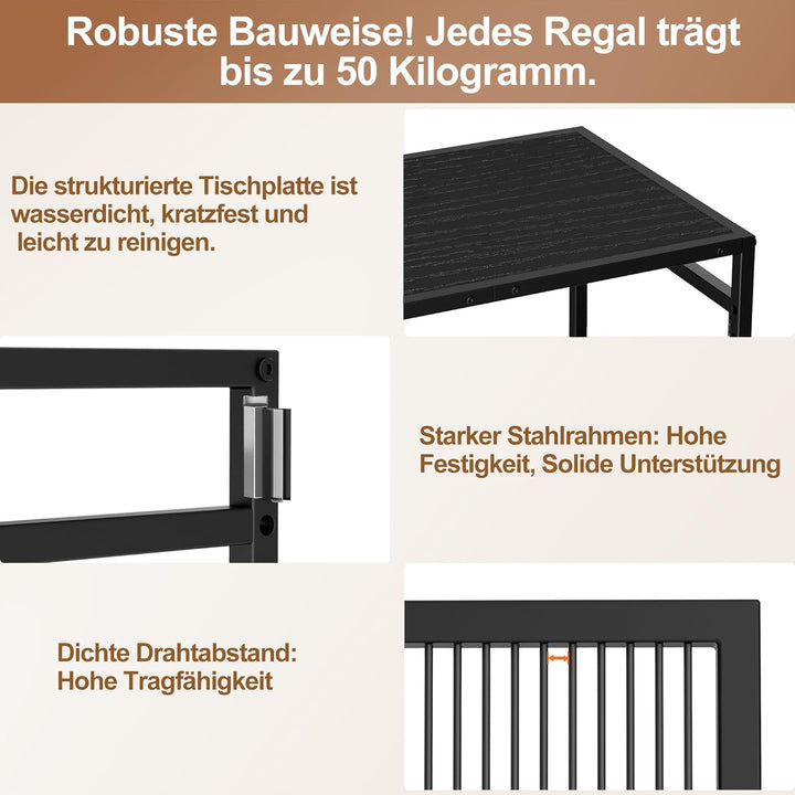 Küchenwagen, Mehrzweck Rollwagen Kuchenrollwagen mitjustierbaren Ablagen, Metallgestell & Industrial