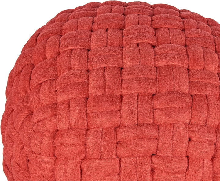 Trendy Ottoman in Rot Samtstoff 45x35 cm Hopa