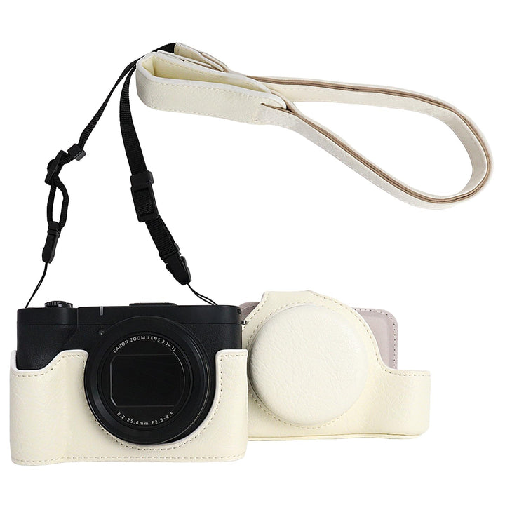 Rieibi Canon V1 Kameratasche, PU-Leder Kameratasche für Canon PowerShot V1 Kamera, abnehmbare Schutz