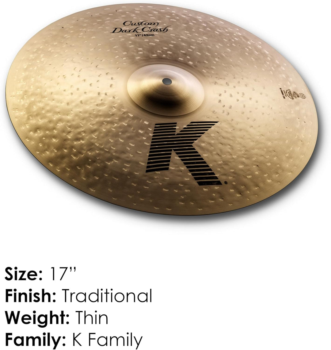 Zildjian K Custom Series - 17" Dark Crash Cymbal 17 Zoll, 17 Zoll