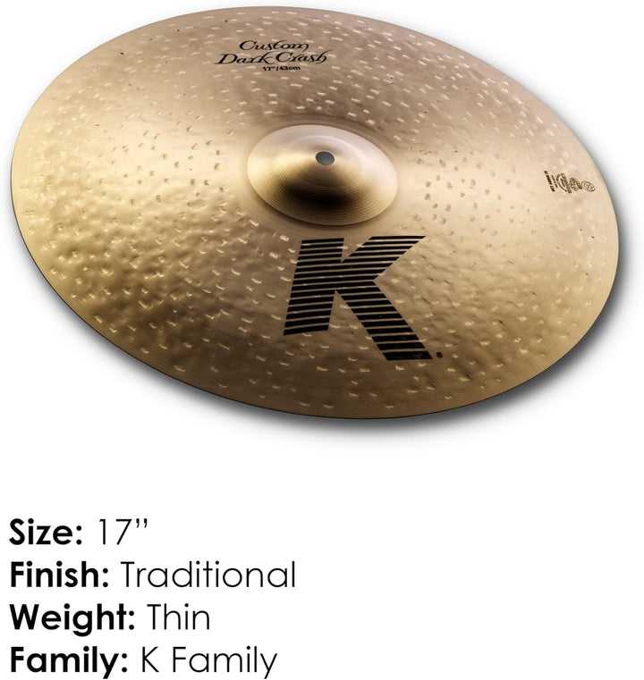 Zildjian K Custom Series - 17" Dark Crash Cymbal 17 Zoll, 17 Zoll