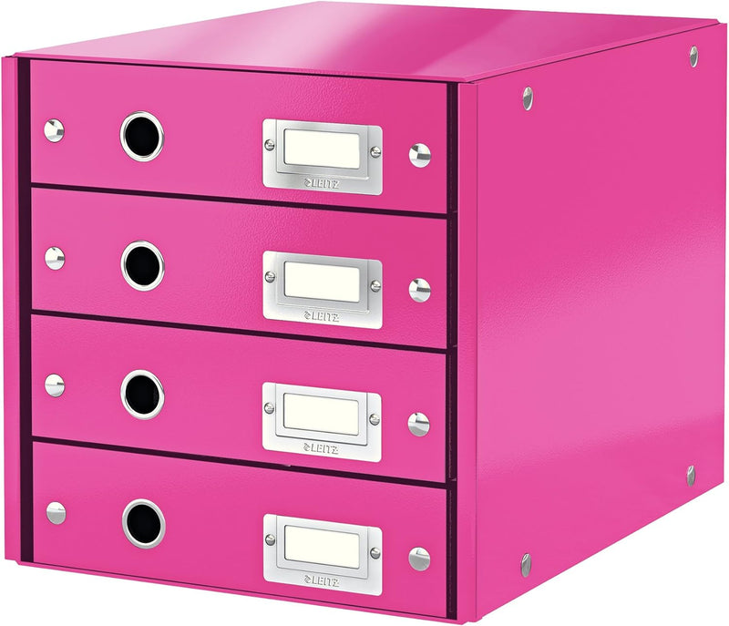 Leitz, Schubladenbox, Pink, 4 Schubladen, A4, Click & Store, 60490023 4 Schubladen Pink, 4 Schublade