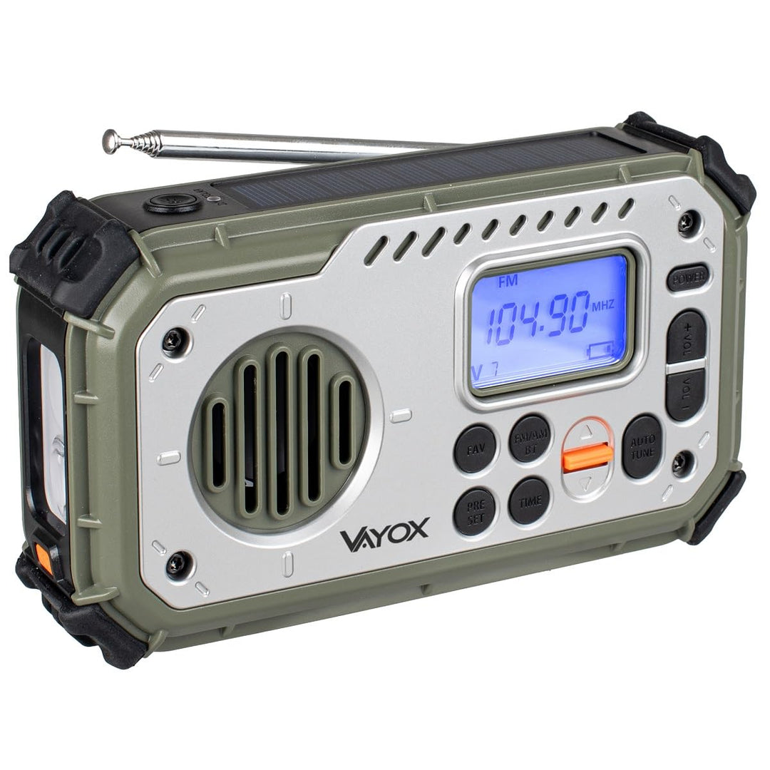 Vayox VA0440 Tragbares Campingradio Kurbelradio Solar 2000mAh