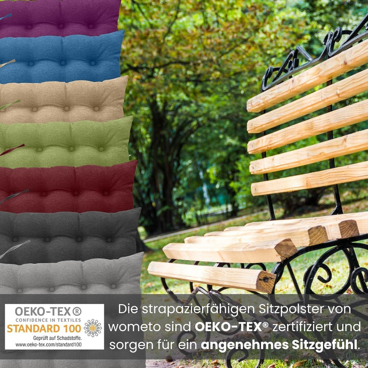 wometo 4er Set Sitzkissen Stuhl40x40 - dunkelrot weinrot Sitzauflage Auflage Polster Stuhlkissen Sit