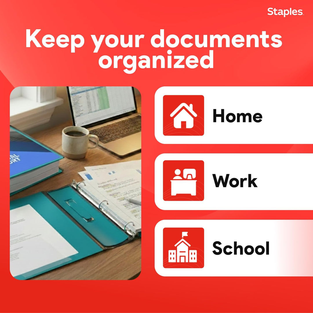 Staples 3 Inch BetterView Binder with D-Rings (Teal) blaugrün, blaugrün