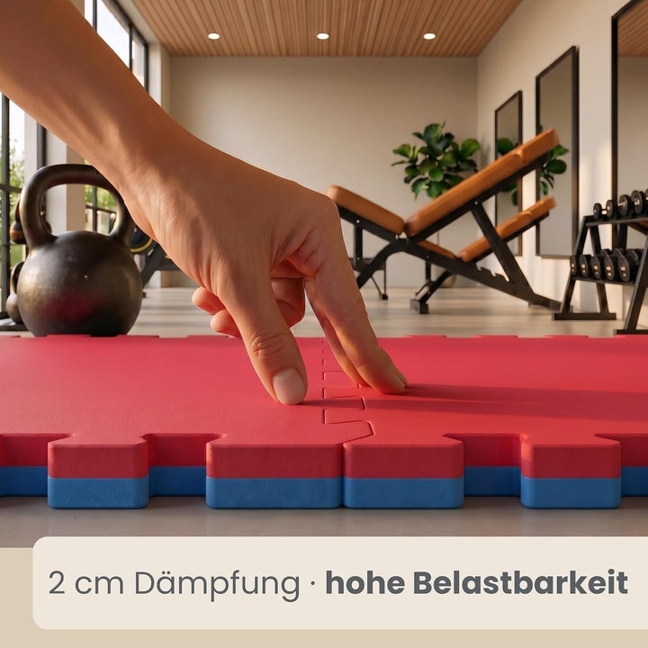 eyepower Profi Kampfsportmatte Dicke 2cm - Judo Matten für Zuhause 63x63cm - Tatami Matte Home Gym M