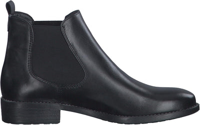 Tamaris Damen Ankle Boots, Frauen Stiefeletten 37 EU Black Leather, 37 EU Black Leather