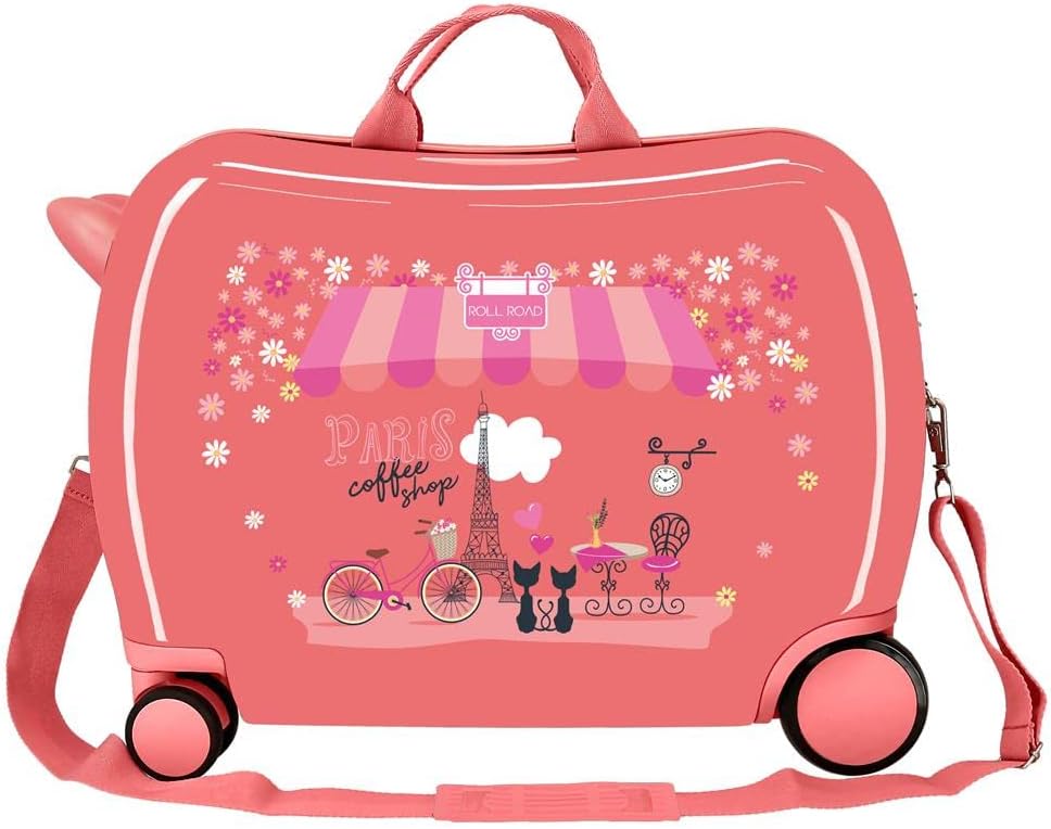 Roll Road Coffee Shop Rosa Kinderkoffer 50 x 39 x 20 cm starres ABS-Seitenkombinationsschloss 34 l 1