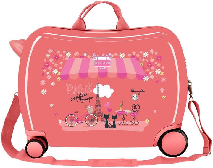 Roll Road Coffee Shop Rosa Kinderkoffer 50 x 39 x 20 cm starres ABS-Seitenkombinationsschloss 34 l 1