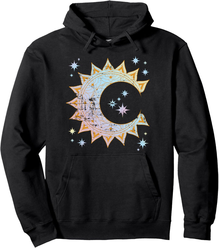Astrologie Sterne Sonne Mond Okkult Halbmond Pastel Goth Pullover Hoodie