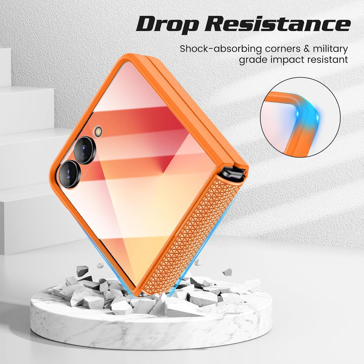 Doeshine für Samsung Galaxy Z Flip 7 Hülle [Not für Flip 7FE] mit Scharnierschutz & Displayschutzfol