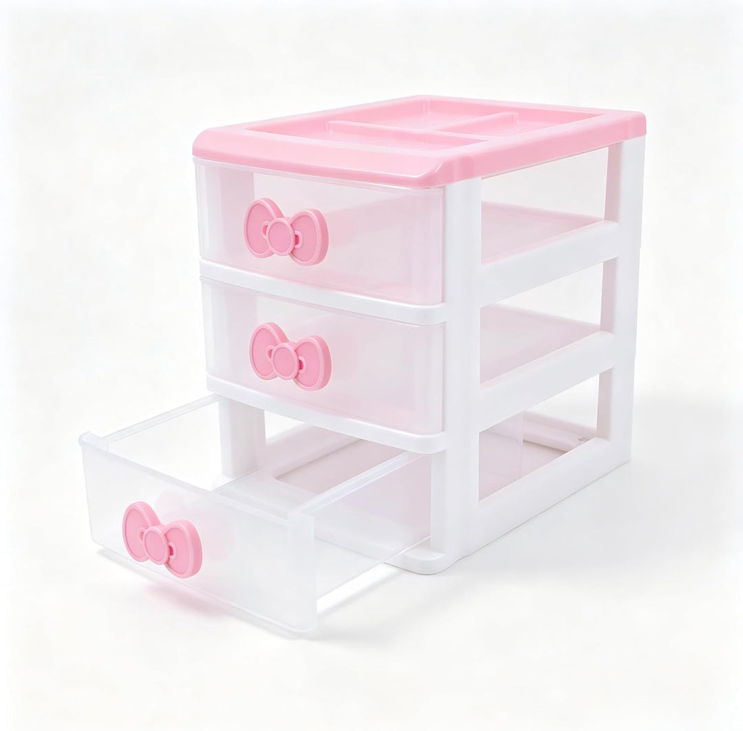 Schöne Mädchen rosa Farbe Kawaii &amp; niedliche Desktop-Schublade Aufbewahrungsbox Empfänger Organizer
