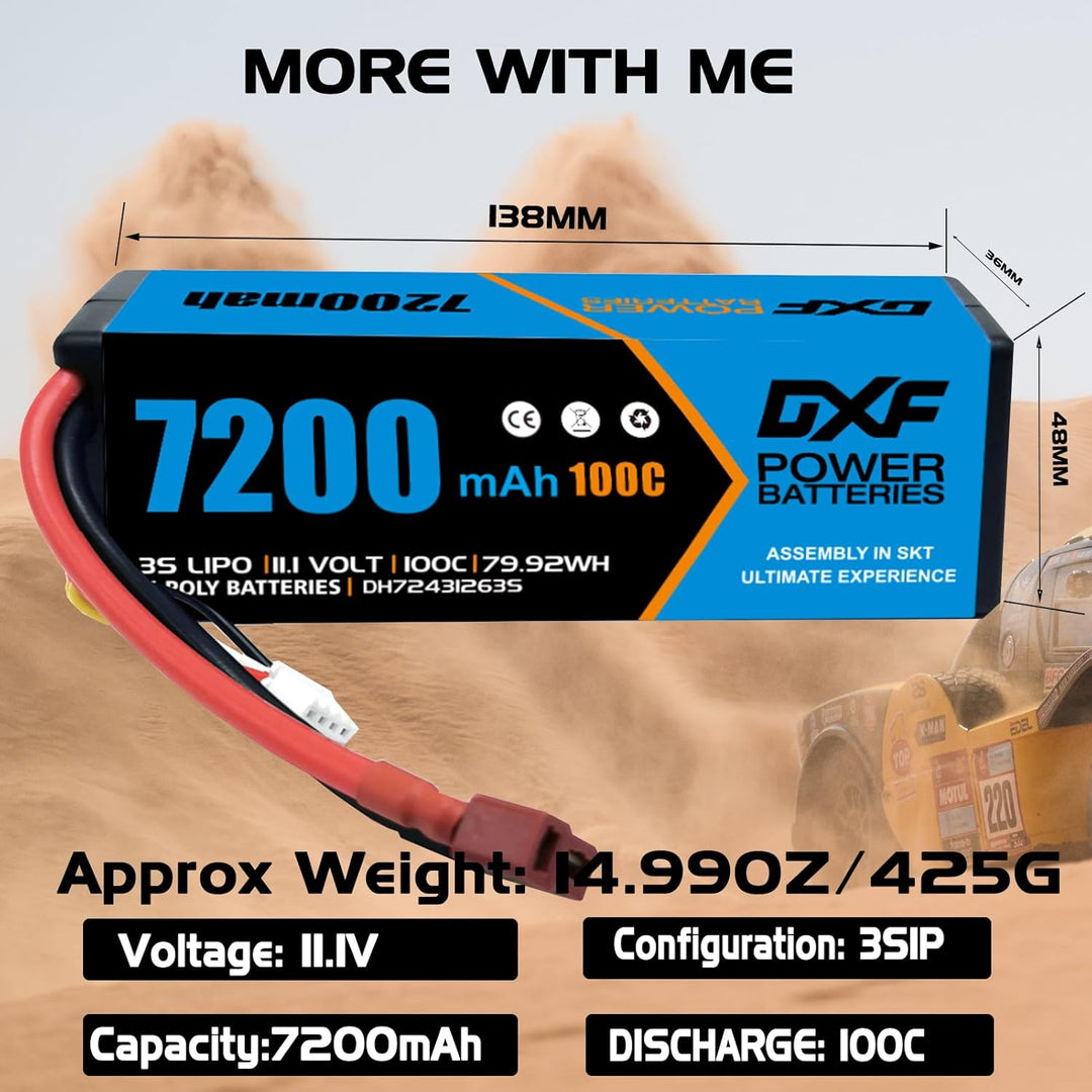 DXF 3S Lipo Akku 6750mAh 11,1V 100C 3S Hard Case mit T-Anschluss für FPV Racing Drohnen Hubschrauber