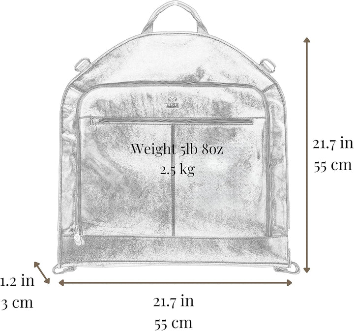 Leder Kleidersack Anzug Duffel Slim Handgepäck Kleiderschutztasche - Time Resistance Schwarz, Schwar
