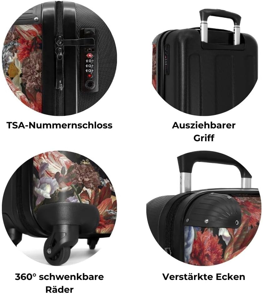 NoBoringSuitcases.com® Koffer Handgepäck Trolley Rollkoffer Kleine Reisekoffer mit 4 Rollen - Kunst