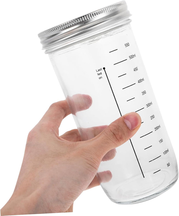Alipis 650ml Glas Sauerteigstarterglas mit Silikon und Aluminiumdeckel Dichtleistung und Leicht zu R